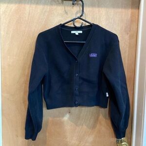 Vans Women's Black Cardigan with Purple Logo